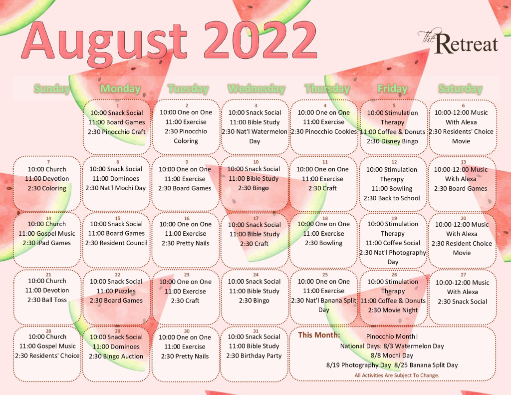 thumbnail of EWLR August 2022 Retreat Calendar – Edited